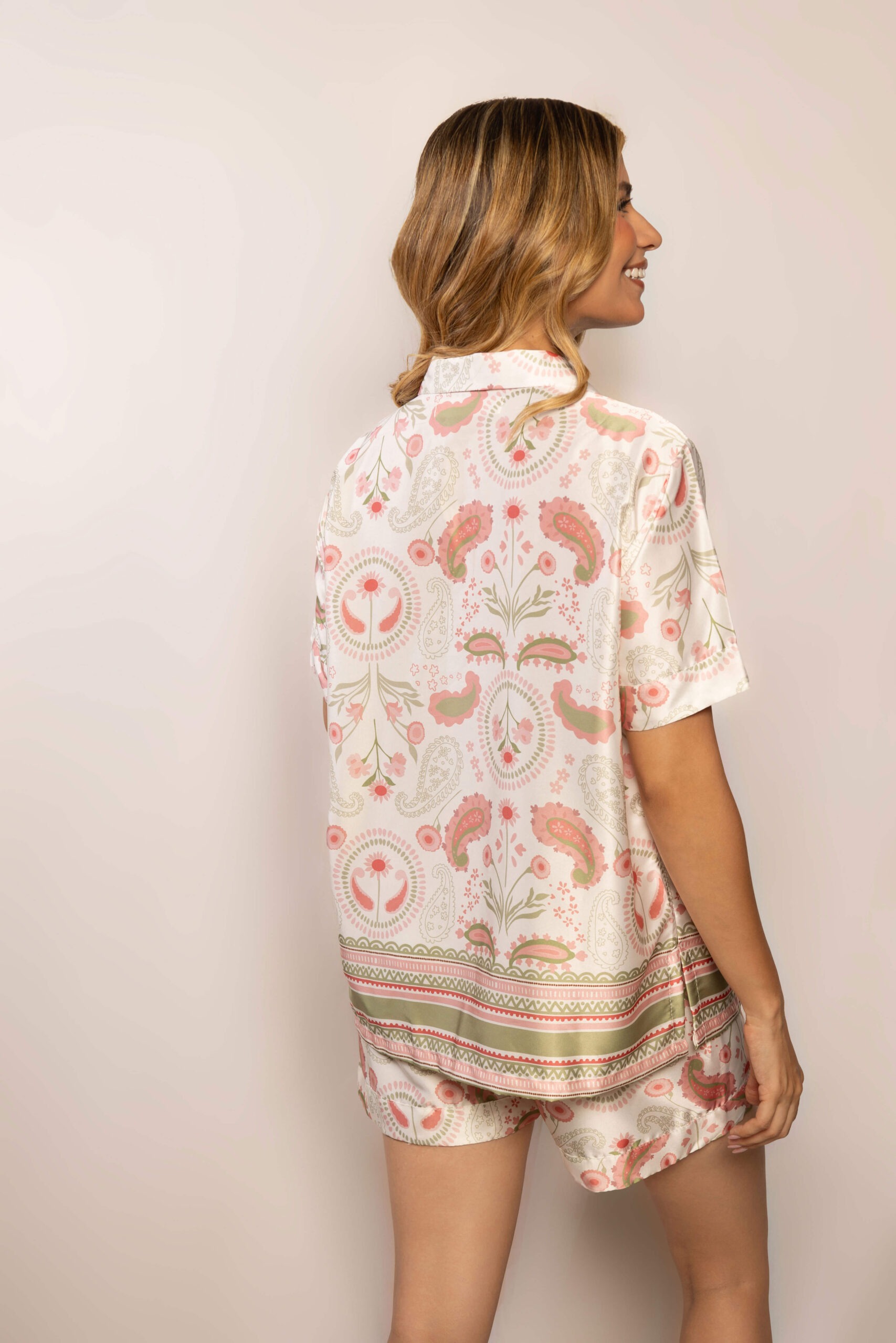 GARDEN SHORT/CAMISA PIJAMA DE SEDA - Imagen 4